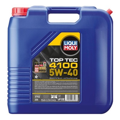 Liqui Moly 3702 Top Tec 4100 5W-40 - 20 Liter Motoröl BMW Longlife-04 VW 505 00