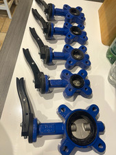 5x Butterfly Valve Throttle DN65/DN100 PN16 Hand Lever Flange Industrial