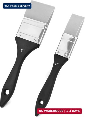 Paint Brush, Silicone Color Shaper, 2 Pcs (1 inch,2 inch) Solid Flat Flexible