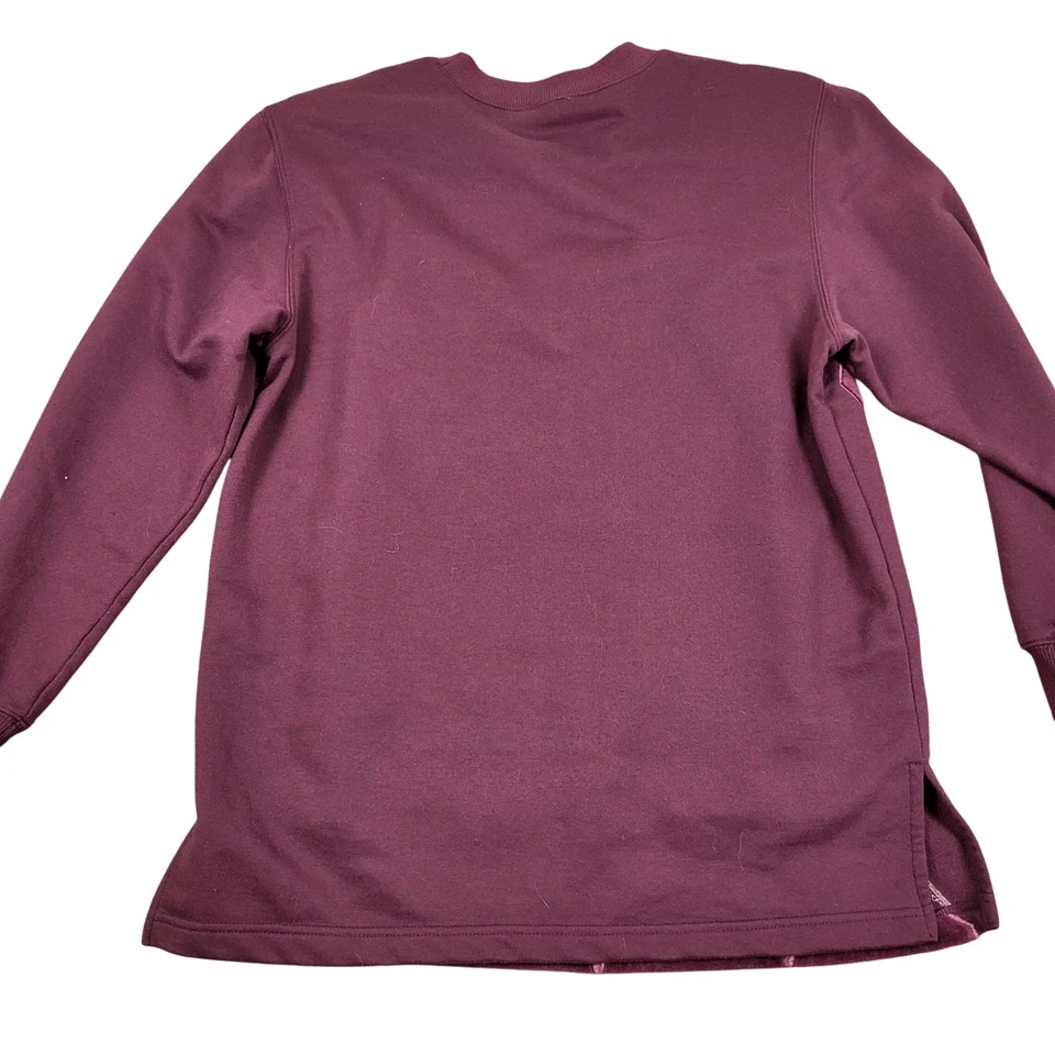 Moletom Alfred Dunner Feminino Pequeno Borgonha Veludo Diamante Floral Bordado - Imagem 3 de 4