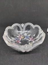 Mikasa Crystal Dusty Rose Raised Glass Serving Bowl 9" x 4"