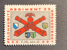 Suiza 1939 sello soldado artillería REGIMIENTO 23 F.Hb.Abt.45