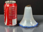 ANTIQUE BOSTON SANDWICH MILK GLASS SMOKE BELL, BLUE EDGE, 4" TALL