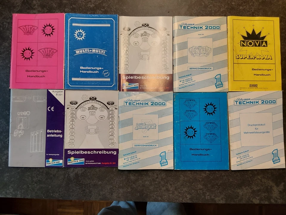 Bedienungshandbücher für verschiedene Geldspielgeräte - Bild 1 von 1