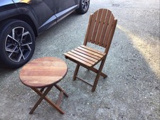 Hard Wood Folding Garden/patio Table And Chair