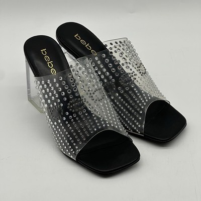 Bebe Alejandra Black Clear Heels Rhinestone Dress Sandals Women's Size 8 NWOB | eBay Bebe Alejandra Black Clear Heels Rhinestone Dress Sandals Women's Size 8 NWOB | eBay