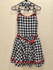 Weissman Dance 50  s Style Retro Rockabilly Black  White Halter Dress - Size LA