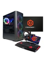 CyberPower Eurus PC Bundle Ryzen 5 16GB 512GB RTX 3050 Monitor, KB, Headset