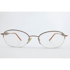 Sans Pareil Linda Evans 293 Eyeglass Frames Sand Gold Oval Semi Rimless 50-18