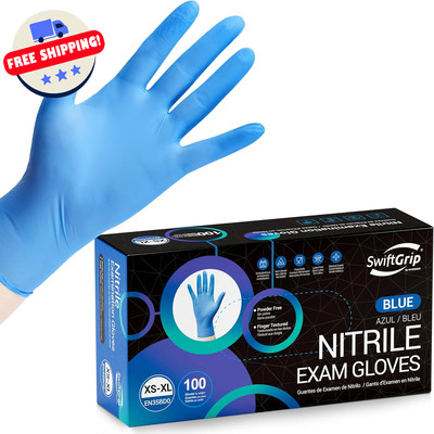 Disposable Nitrile Exam Gloves, Blue, Gloves Disposable Latex Free for Medical, 