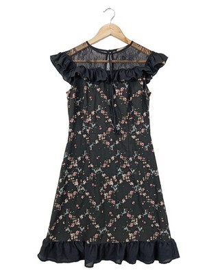 ORSAY Volantkleid Damen Kleid Gr. DE 36 schwarz-pink Elegant