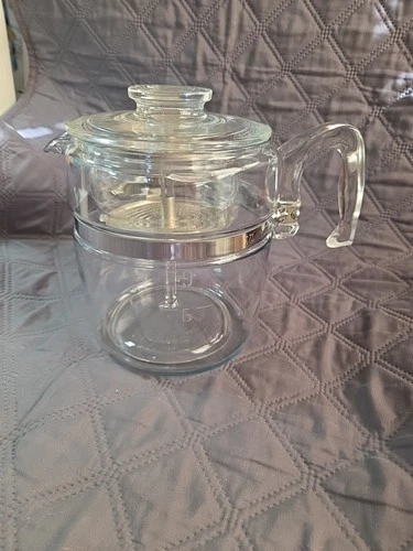 Vintage 7759 B Pyrex 9 Cup Glass Percolator Coffee Pot Flame Ware Complete Set