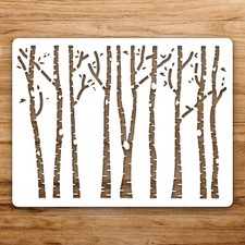 Birch Trees Art Large Reusable Wall Stencil For Painting DIY Home Decor Template
