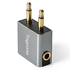 1/8" 1/8 Inch Airplane Flight Headphone Adapter,Dual 3.5mm Male to 3.5mm...
