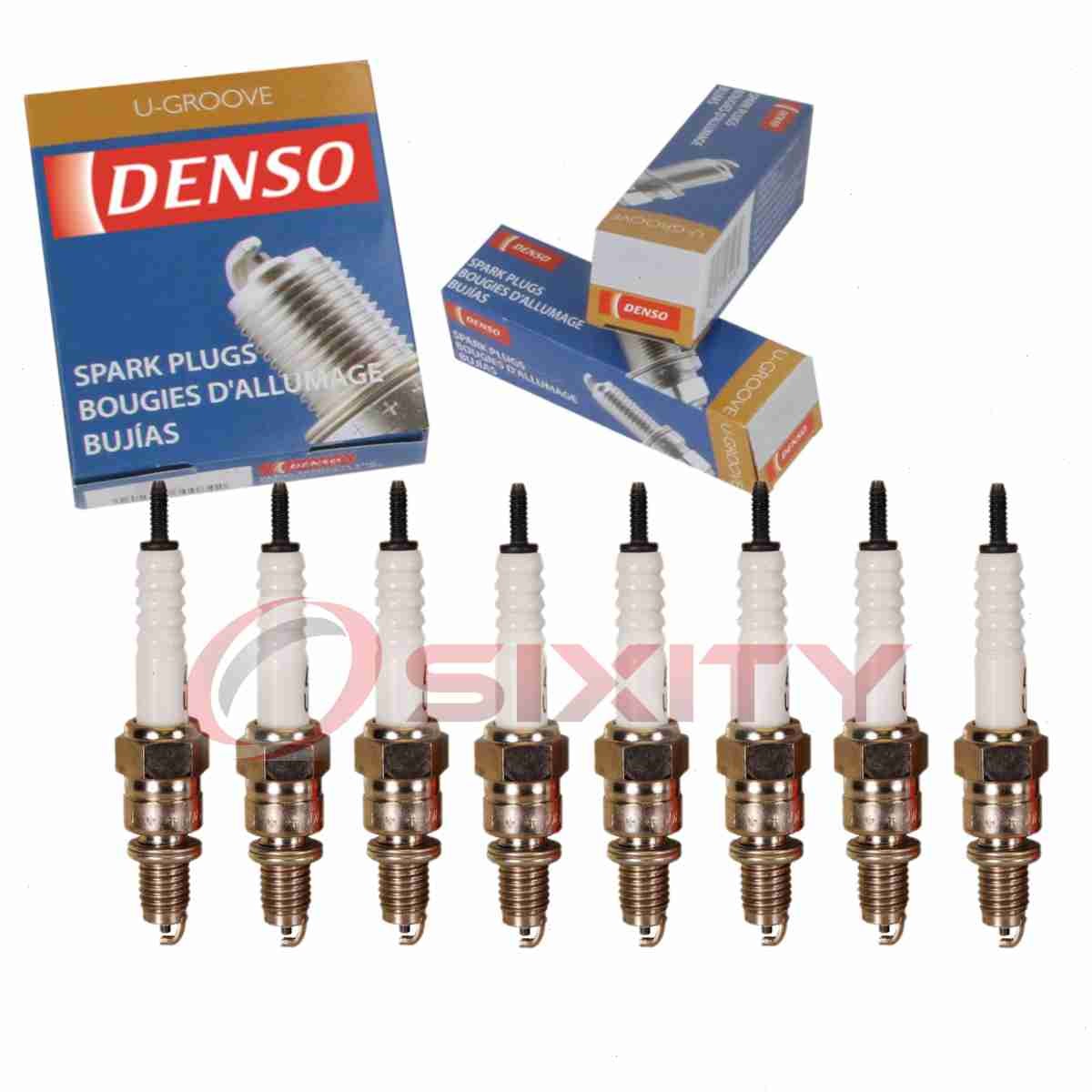 8 pc DENSO 4009 Standard U-Groove Spark Plugs for U24FS-U 6821 Ignition Wire az