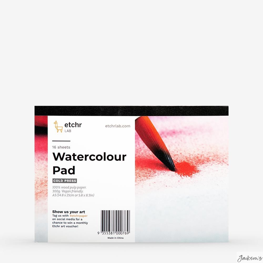 Etchr Watercolour Paper Block 100% Wood Pulp 300gsm A5 Not For Wet Media