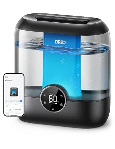  Smart Humidifiers for Bedroom, 6L Top Fill Supersized Cool Mist Black - Image 2 of 4