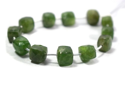 Genuine A++ Green Garnet Micro Faceted Cube Box Gemstone Craft Making Beads 6.5" - Picture 7 of 9
