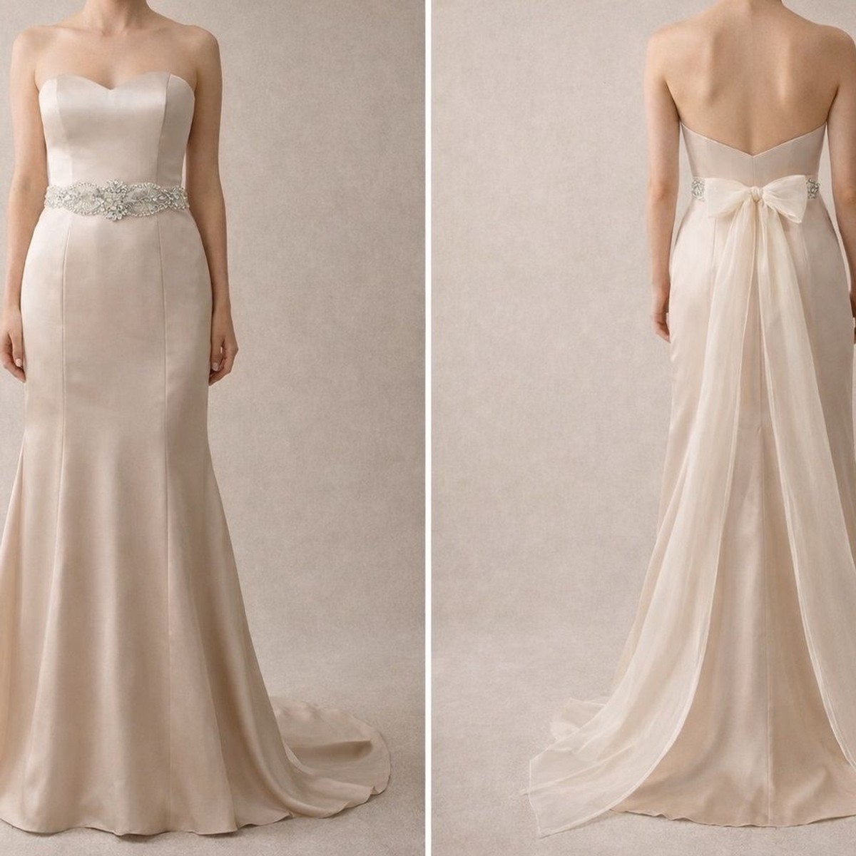 Allure Bridals Crystal Pearl Beaded Wedding Sash Belt Ivory 