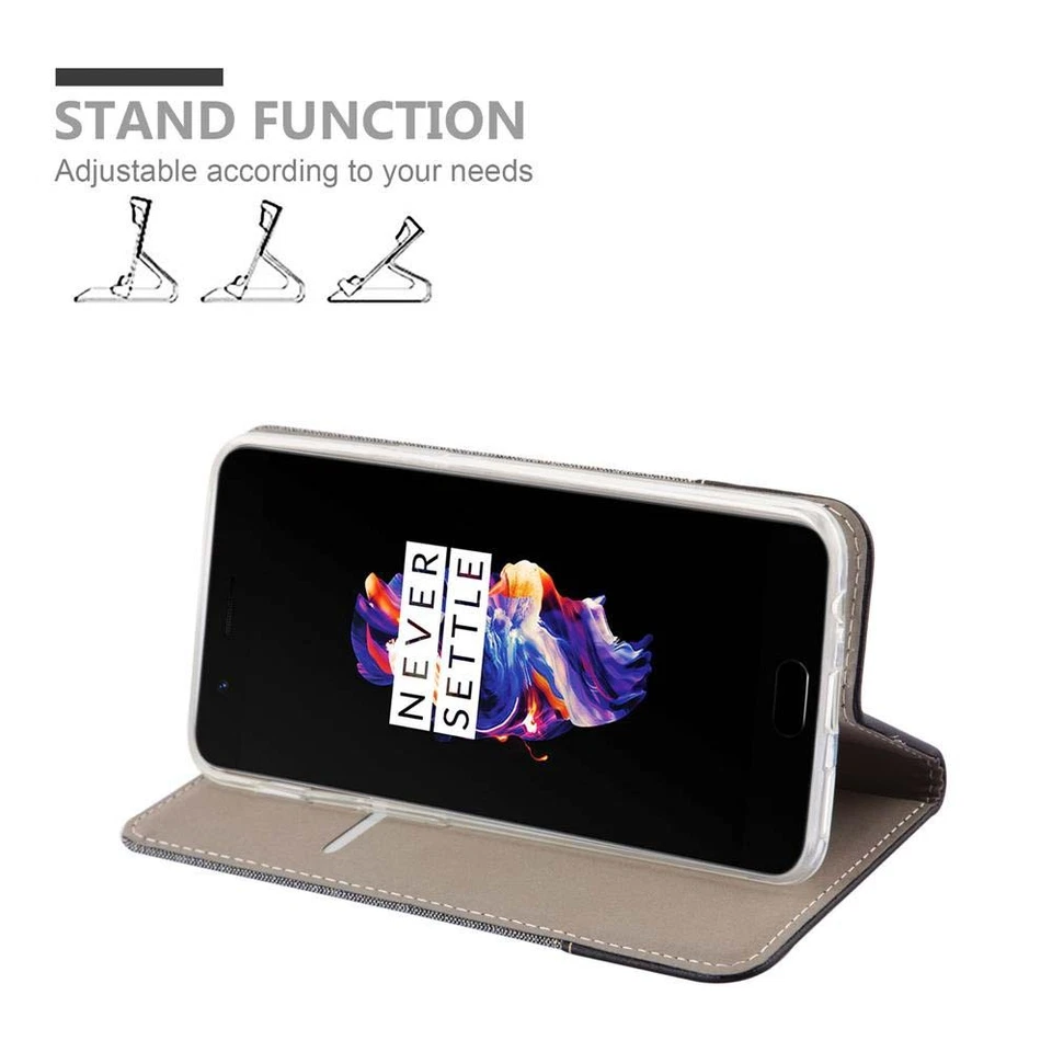 Custodia per OnePlus 5 Portafoglio Protettiva Magnetica Case Cover - Immagine 4 di 4