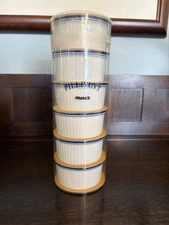 Pillivuyt White with Blue "Filet" Ramekins Set of 6 Vintage France- New