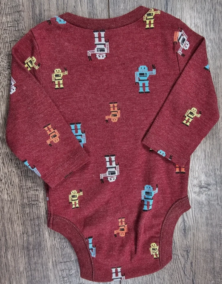 Body robot borgoña 0-3 meses azul marino viejo ropa bebé niño Foto 2 de 2