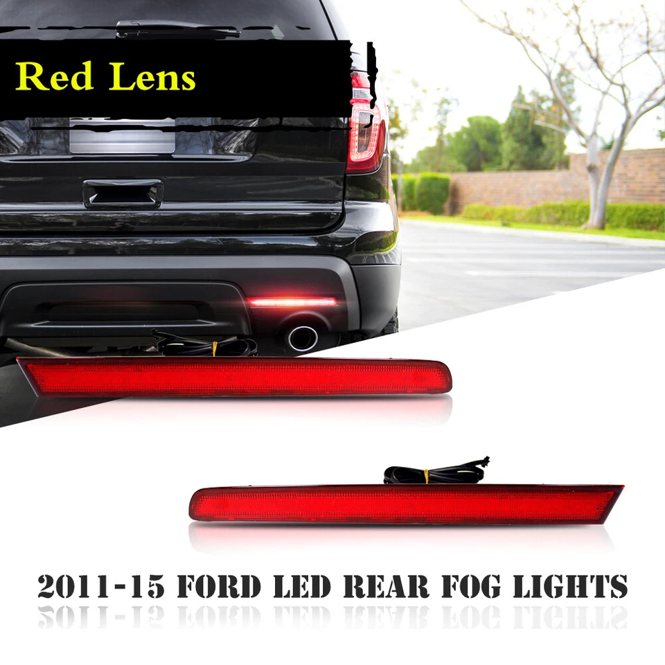 Kit de luces antiniebla traseras reflectores de parachoques LED laterales de 2 piezas para Ford Explorer 2011-2015 Foto 2 de 4