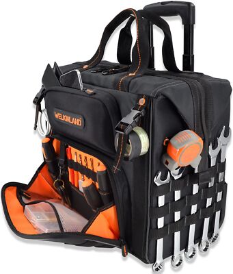 46pockets26'' Rolling Tool Bag Tool Bag With Wheels Large Tool Bag Rolling Tote B