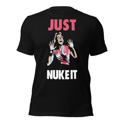 Just Nuke It T-Shirt Punk Rock 3-D Glasses Nuclear New Wave Party Black XS-5XL