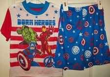 Avengers Heroes Hulk Short 2 Piece Flame Resistant Pajama PJ Set Boys Size 6 NWT