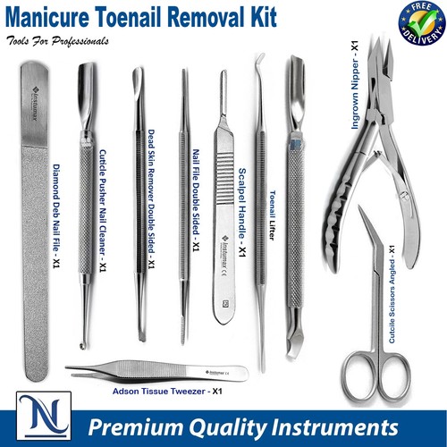 Podologie Instrumente Fußpflege Kit Winkel Nagelhaut eingewachsene Zange Haarschneidemaschine Schere - Bild 1 von 11