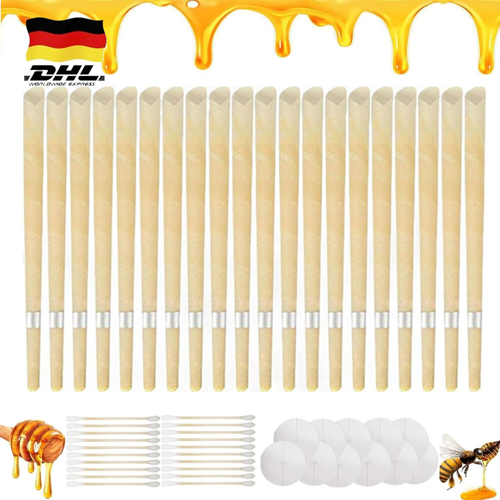 30x Ohrkerzen aus Bienenwachs mit Filter Ohrenkerzen Reinigung Ear Candle Duft