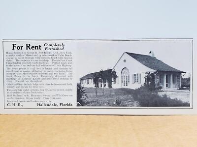 1921 Hallandale (Beach) FL Home George B. Post Architect Rental Photo Print AD