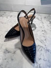 New Calvin Klein fashion Calvina black sling back heels shoes patent leather 6.5