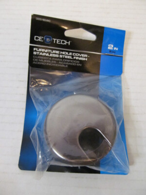 CE Tech Furniture 2 Inch Hole Cover, Stainless Steel Finish