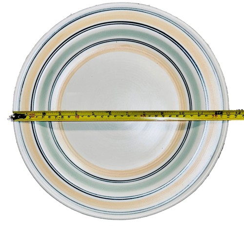 VINTAGE PHALTZGRAFF "Key Largo" Platter/Chop Plate Yellow Blue Striped - Picture 8 of 9
