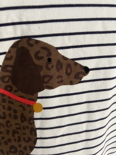 Womens Joules Harbour Top Size 6 Cream Stripe Sausage Dog Long Sleeve NEW OP96 - Picture 16 of 17