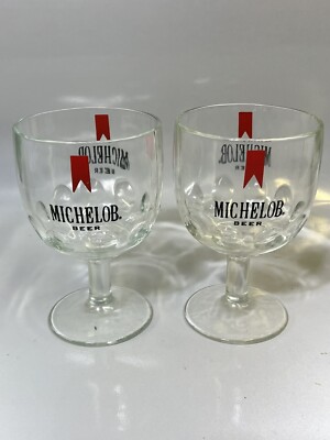 Lot Of 2 MICHELOB BEER Fishbowl Glass VINTAGE Thick RARE 6 Inch High  Collectible | eBay