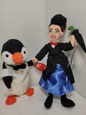 2 Disney Store Collectible 9" Mary Poppins  6" Penguin Plush Toys with Tags