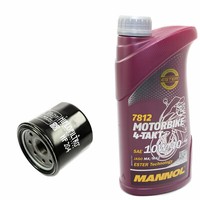 MotoröL Set ÖLfilter HF204 10W40 1 Liter FüR Honda Kawasaki Triumph Yamaha
