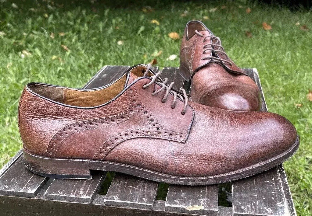 Johnston & Murphy Brown Leather Brogue Derby Johnston Murphy Derby Tan Leather Cap Brogue Almond Toe Lace  main image 3