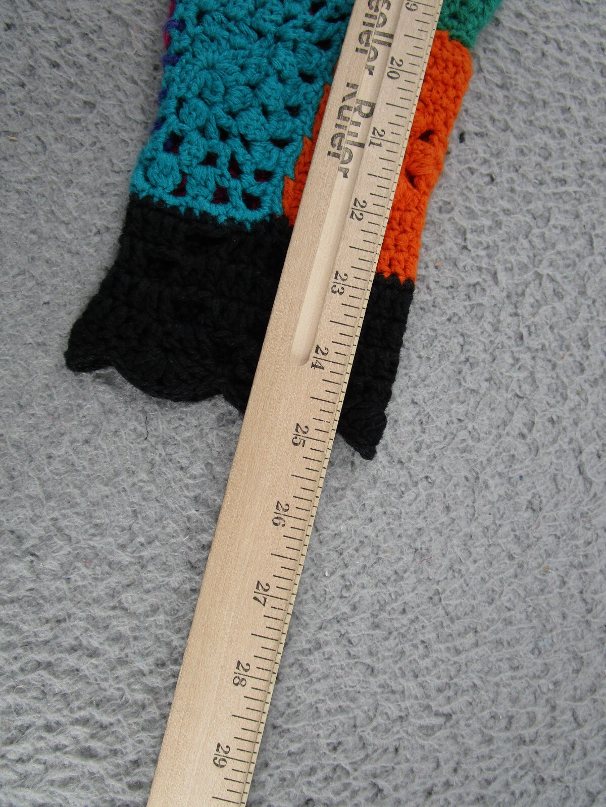 Vintage Patchwork Crochet Knit Pullover Sweater C… - image 8