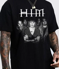 retro HIM BAND ROCK t-shirt Black Short Sleeve All Sizes S to 5Xl KH1285