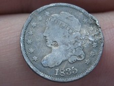 1835 Silver Capped Bust Half Dime, Large Date, Large 5C, VG/Fine Details