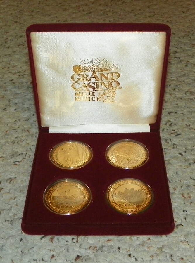 Grand Casino - $5.00 Wildlife Collectible Coin Set (4 Pcs) 1994-95