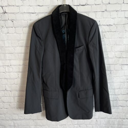 Vintage Y2K Juicy Couture Black Velour Blazer Jacket Size 40 - Picture 1 of 6