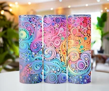 Pastel Swirls 20oz Sublimated Tumbler - Free Shipping - SKU0171