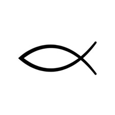 2x Jesus Fish Vinyl Decal Sticker Different colors  size for Cars/Bikes/Windows