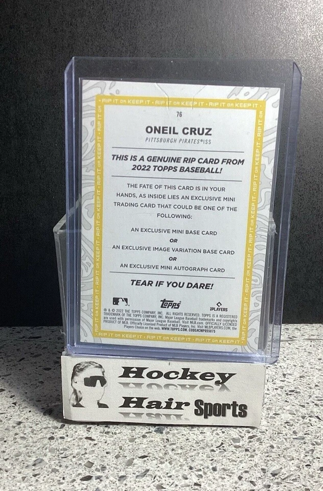 2022 Topps RIP Oneil Cruz #16/40 Rookie Tear If You Dare **Not Ripped** - Image 2 of 3