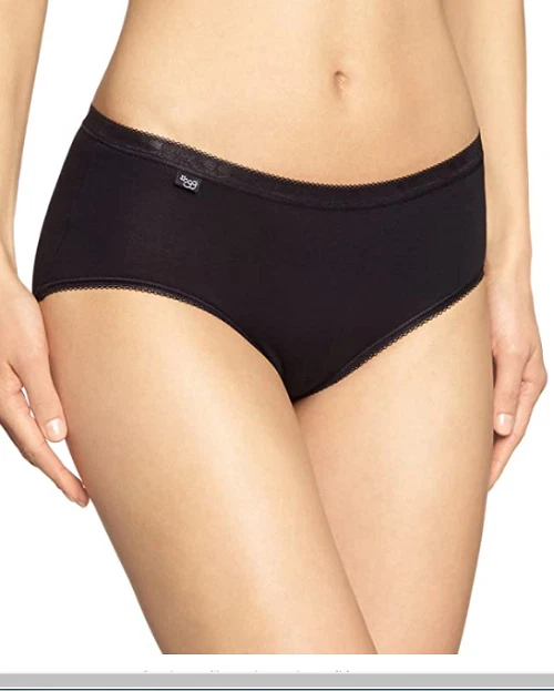 Sloggi 6 Slip Donna Basic Midi Cotone Nero